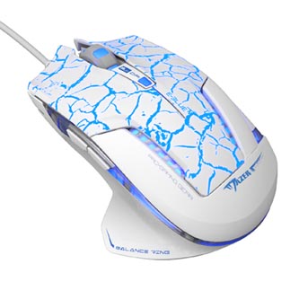 E-Blue Myš Mazer Pro, 2500DPI, optická, 6tl., 1 kolečko, drátová USB, bílo-modrá, herní