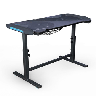 E-Blue Herní stůl EGT574BK, 113cm x 59,5cm, 74-86,8cm, podsvícený, nastavitelná výška