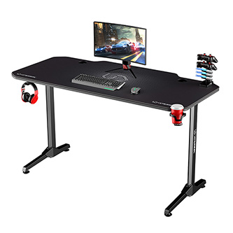 ULTRADESK Herní stůl FRAG - GRAPHITE, 140x66 cm, 76 cm, s XXL podložkou pod myš, s ultradesk BEAM, držák sluchátek i nápojů