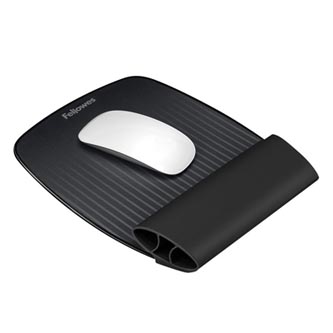 Podložka pod myš a zápěstí, ergonomická, měkká, černá, Fellowes