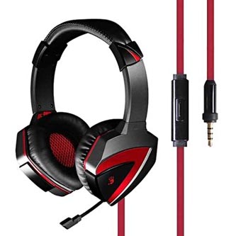 A4tech Bloody G500, sluchátka s mikrofonem, ovládání hlasitosti, černá, herní sluchátka, 3.5 mm jack + rozdvojka