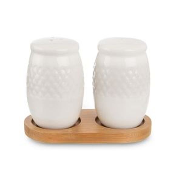 Slánka+pepř.2-dílná porcelán/bambus