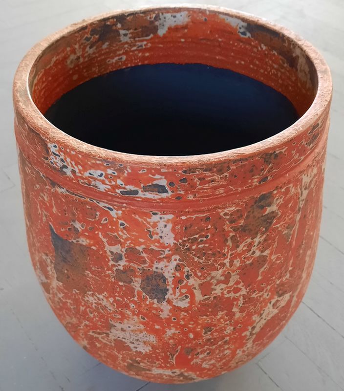 Váza K 2F oranž 37x30cm, keramika