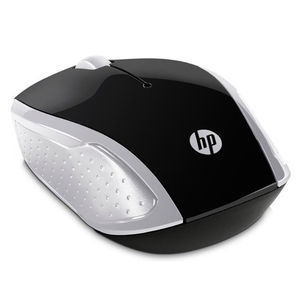 HP myš 200 Wireless Pike Silver, 1000DPI, 2.4 [GHz], optická, 3tl., 1 kolečko, bezdrátová, stříbrná, 2 ks AAA, MacOS X 10.x,Google