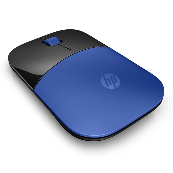 HP myš Z3700 Wireless Dragonfly Blue, 1200DPI, 2.4 [GHz], optická Blue LED, 3tl., 1 kolečko, bezdrátová, modrá, 1 ks AA, Windows 7