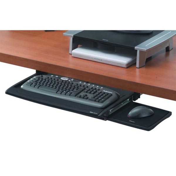 Držák klávesnice a myši Office Suites, pod stůl, černý, plast, Fellowes